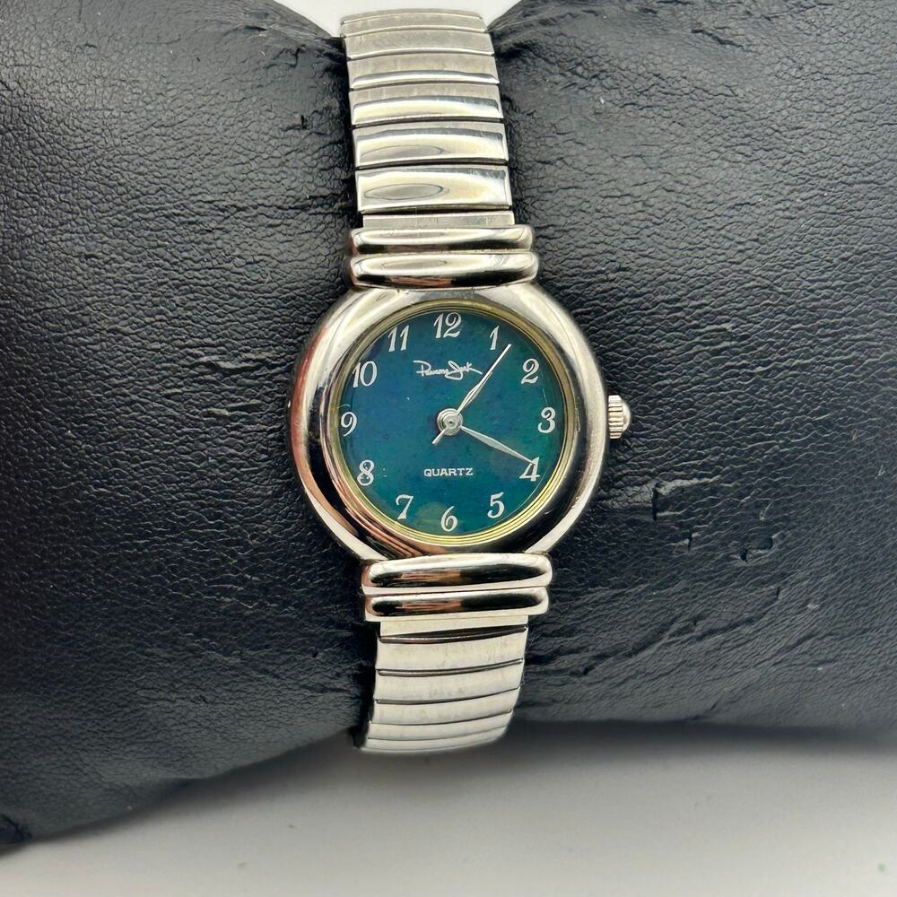 Panama Jack Silver Tone Stainless Steel Womens Quartz Watch Working New Battery